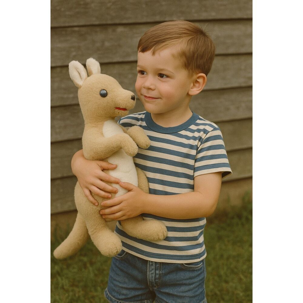 Vintage Douglas kangaroo plush with pouch.